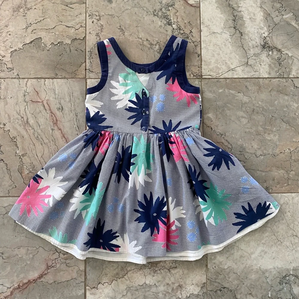 Gymboree Floral Kids Dress - Blue, Pink, White Size 5 Great Condition
